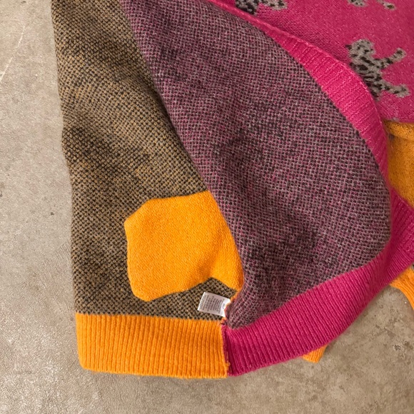 Talulah Tiger Color-block Pink and Orange Cardigan and Pants Knit Set - size M - Picture 9 of 9